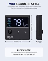 Thermomètre numérique pour aquarium SEAOURA SR-801, affichage LCD précis avec calibration de température externe pour la surveillance de l'eau des aquariums