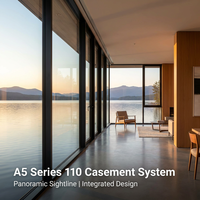 Ventana Abatible de Aluminio con Certificación NAFS, Pantalla Integrada, Marco Delgado, Sistema de Rotura Térmica de Alta Resistencia, Insonorizada