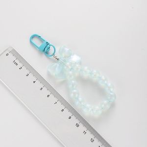 2026 New Acrylic Bead Bowknot <b>Phone</b> <b>Lanyard</b> Bow Beaded Flower Metal Keychain Bag Charm Backpack Pendant Keyring - Product Image 2