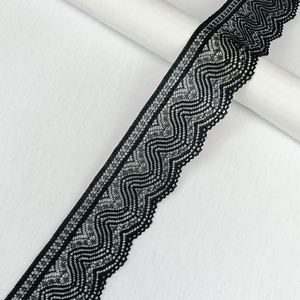 تخفيضات كبيرة سوداء ضيقة تمتد دنة/نايلون الأزهار الدانتيل الفرنسي تريم التقليدية خمر النمط الملابس الداخلية - Product Image 5