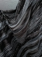 Nais Luxury New Pattern Épais Polyester imprimé Blanc petite fleur Velours Noir Tissus pour l'hiver abaya Vêtements