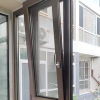 Fenêtres de patio à double action en aluminium, inclinables et pivotantes, pour entrée et couloir, avec système de levage par le haut