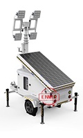 Lampu LED nirkabel Trailer lampu surya portabel dengan 7m tiang teleskopik