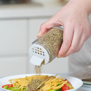 ภาชนะใส่เครื่องปรุงฝาไม้ทรงกลมโถใส่เครื่องเทศโถเกลือชุดแร็คไม้พร้อมฝาไม้ไผ่ - Product Image 4