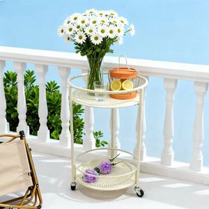 Trắng Kem kim loại thanh giỏ hàng cho home & khách sạn đồ nội thất phòng khách uống Xe đẩy giỏ lưu trữ thường vụ loại container thực phẩm - Product Image 1