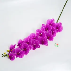 Tiges d'orchidées Fleurs artificielles Real Touch Latex Faux Phalaenopsis Branches 15 grandes fleurs