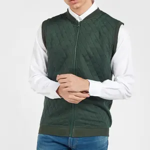 Männer Casual Stepp Strukturierte Sleeveless Zip Up Vorne Jacke