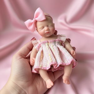 Muñeca Bebé <span class=keywords><strong>Reborn</strong></span> <span class=keywords><strong>de</strong></span> Silicona <span class=keywords><strong>de</strong></span> 6 Pulgadas, Tamaño <span class=keywords><strong>de</strong></span> Palma <span class=keywords><strong>de</strong></span> la Mano, Cuerpo Completo, Linda Muñeca Pequeña para Niñas Mayores <span class=keywords><strong>de</strong></span> 3 Años, con Accesorios <span class=keywords><strong>de</strong></span> Alimentación y Caja <span class=keywords><strong>de</strong></span> Regalo - Product Image 1