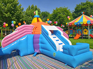 Toboggan <span class=keywords><strong>aquatique</strong></span> gonflable personnalisé, combo <span class=keywords><strong>parc</strong></span> <span class=keywords><strong>aquatique</strong></span> commercial, deux piscines, matériau PVC, garantie 3 ans, souffleur inclus pour la <span class=keywords><strong>location</strong></span> - Product Image 4