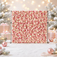 Mur de fleurs artificielles 5D de luxe en soie 8x8 pieds pour décoration de scène de mariage, vente en gros