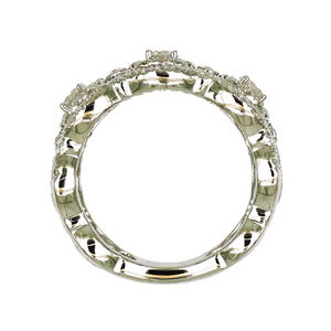 18K White <b>Gold</b> <b>Vintage</b> Filigree Diamond Halo Wide Band <b>Ring</b> Luxury Statement Jewelry For Women - Product Image 1