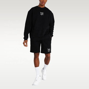 ชุดออกกำลังกาย2ชิ้นสำหรับผู้ชาย,ชุดกีฬาแขนสั้นสีดำแบบเฉพาะสำหรับธุรกิจเสื้อผ้าขายส่งลายตามสั่ง - Product Image 1