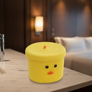 Cesta de Almacenamiento de Cosméticos de Tela con Diseño de Patito Amarillo, Bonita y Divertida, a Prueba de Polvo, Multifuncional, para Artículos del Hogar - Product Image 5