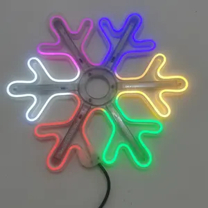 110V LED Big Neon Snowflake Light Christmas Decorative LED Snowflake Marquee Neon Night Sign Wall Lamp