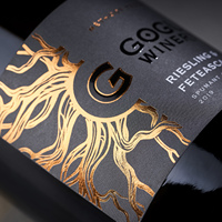Etiquetas Ecológicas y Duraderas para Botellas de Whisky y Vino, Papel Texturizado Artístico, Personalizadas con Estampado en Relieve y Lámina Dorada, Adhesivas para Bebidas