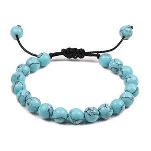 Natural Stone Bracelet Bangle bileklik Glass Beads 2023 Jade Leather Women Making Bond Touch Long Distance Connection Bracelets