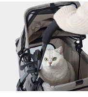 Chariot pour animaux de compagnie en métal sur mesure à 4 roues pour chiots et chatons, pliable, portable, vente en gros, exportation