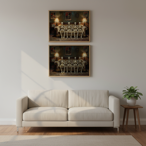 Toile d'art lumineuse à LED |   Peinture encadrée <span class=keywords><strong>squelette</strong></span> et sorcière pour Halloween, idéale pour salon et entrée - Product Image 1