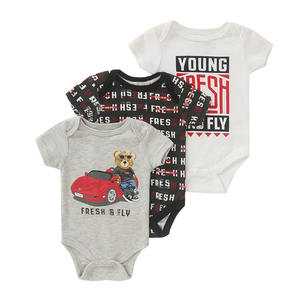 ชุดรอมเปอร์เด็กทารกสไตล์เกาหลีฤดูร้อน ผ้าฝ้าย 100% แบบยูนิเซ็กซ์ ลายพิมพ์แฟชั่นใหม่ ชุดคลุมแขนสั้นแบบเสื้อยืด พร้อมหมวก - Product Image 3