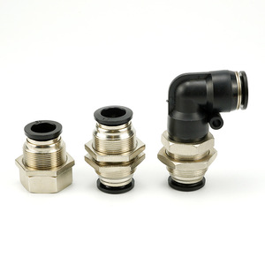 Pneumatic <b>Quick</b> Connect Fitting PMF8 02 Straight <b>Connector</b> PM4 10 12 Internal Thread Elbow PLM6 01 Copper Plated Nickel Plastic - Product Image 2