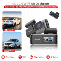 Caméra embarquée 4K AI OEM, boîte noire de voiture DVR WiFi, enregistrement avant et arrière 4K, caméra embarquée pour voiture 4K WiFi