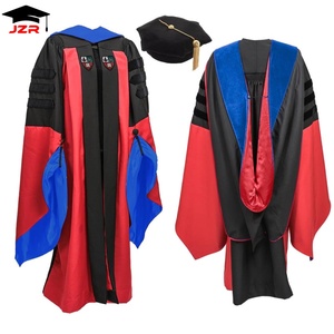 Vente en gros de luxe personnalisé doctorat Graduation Tam et robe avec capuche pour l'université et 8 faces Tam - Product Image 1