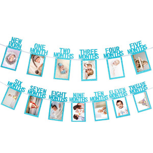 Bannière photo pour le premier anniversaire de bébé, poudre scintillante, clip photo, bannière à tirer, lettre de premier anniversaire, <span class=keywords><strong>dessin</strong></span> de fleurs - Product Image 1