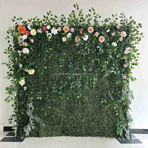 <span class=keywords><strong>Mur</strong></span> <span class=keywords><strong>de</strong></span> fleurs artificielles en gros BF-FW10, 2,4 m x 2,4 m, panneau mural enroulable blanc, toile <span class=keywords><strong>de</strong></span> fond murale en roses <span class=keywords><strong>de</strong></span> soie, <span class=keywords><strong>décoration</strong></span> <span class=keywords><strong>de</strong></span> mariage - Product Image 4
