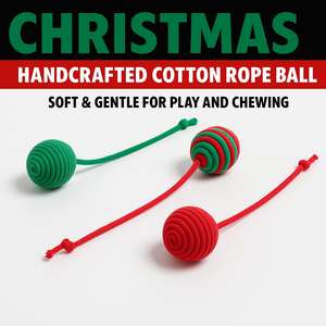 كرة قط كلاسيكية وصديقة للكريسماس ومجموعة كرة حبل مع خفافيش اللعب الذاتي ومطاردة حبل متعرج متين بألوان مختلطة - Product Image 2