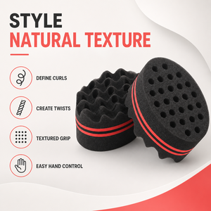 Brosse éponge double face torsadée <span class=keywords><strong>pour</strong></span> <span class=keywords><strong>cheveux</strong></span> afro, boucles, dreadlocks, <span class=keywords><strong>cheveux</strong></span> naturels – Outils de coiffure <span class=keywords><strong>pour</strong></span> barbier – Logo personnalisé OEM / ODM – Vente en gros - Product Image 4