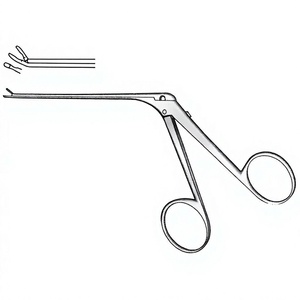 Micro-pince auriculaire courbée noire, longueur de la tige 110 mm, longueur de la coupelle 0,9 mm, largeur de la coupelle 1,0 mm, précision ORL microchirurgicale - Product Image 1