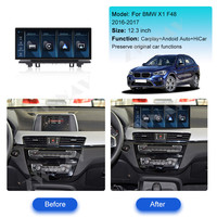Nouvel autoradio Android 12,3 pouces avec CarPlay sans fil, lecteur vidéo, GPS, navigation automatique pour BMW X1 F48 2015-2018, tableau de bord, aide au recul
