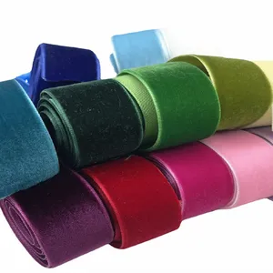 Made in China various sizes and colors1inch 1.5inch 2inch Double Face Colored Velvet Ribbon Polyester Ribbon Tape