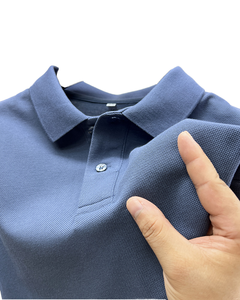 T-shirt décontracté pour homme été 2024, anti-rides, imprimé, nouveau, manches courtes, col brodé, 100% coton, quotidien - Product Image 4