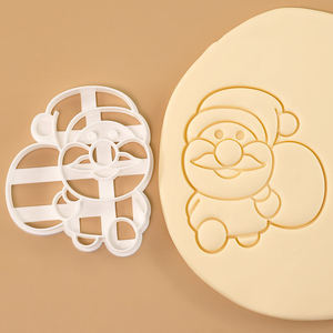 Ensemble de découpoirs à biscuits de Noël, moules à embosser en plastique, <span class=keywords><strong>emporte</strong></span>-pièces 3D, découpoirs à biscuits à embosser, outils de pâtisserie pour enfants - Product Image 5