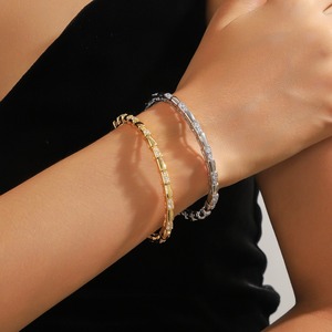 Snake Bone <b>Bracelet</b> Gold <b>Silver</b> Diamond Inlay Women's Fashion <b>Bangle</b> European Style Jewelry - Product Image 4