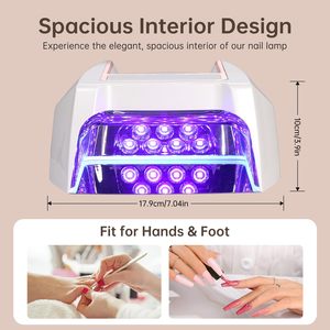 Lampe UV LED rechargeable haute puissance 126W 365nm pour le séchage des ongles, lampe de séchage pour salon et usage domestique, sécheuse UV pour gel à ongles - Product Image 3