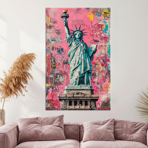 Bold NYC Pop Art Print: Statue of Liberty Graffiti Canvas,<b>WRAPPED</b> CANVAS - Product Image 3