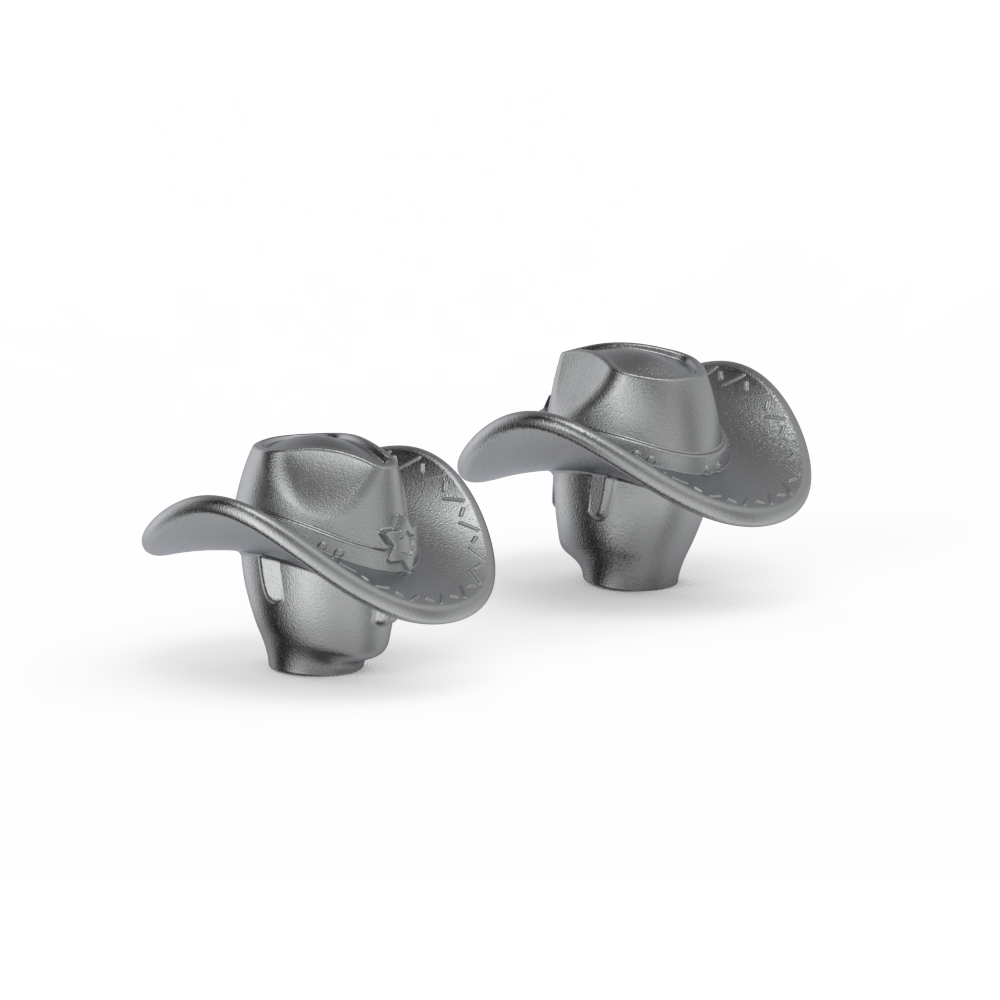 set di pentole antiaderenti in acciaio inossidabile Pomello del coperchio delle pentole in fusione da cowboy con cappuccio unico Il pomello del cappello da cowboy