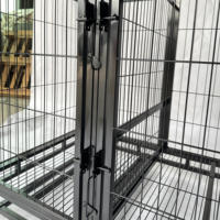 Cage d'élevage intérieure pratique pour animaux de compagnie, double porte à bouton, en métal à tubes carrés, avec porte avant et fenêtre de toit, plusieurs tailles disponibles