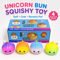 Jouet Squishy Licorne Chat Mignon à Remontée Lente, Balle Anti-Stress à Presser, Jouet de Décompression Kawaii pour Enfants de 5 à 7 Ans et Adultes