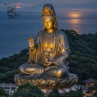 BLVE extérieur fait à la main en métal bouddhiste Figure Sculptures Bronze jardin bouddha Statue grandeur nature Sculpture