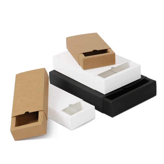 Black and White White Cardboard Boxes, Kraft Paper Drawer Boxes for Packaging Cosmetics, Gifts, Daily Necessities, and Toys.