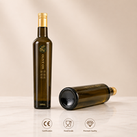Bouteille en verre personnalisée pour huile d'olive 250ml 500ml, bouteilles d'huile ambrées foncées/noires mates pour l'emballage de l'huile d'olive avec bouchon doré, vente en gros