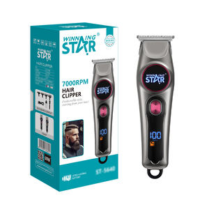WINNING STAR-Afeitadora eléctrica para hombres, cortadora <span class=keywords><strong>de</strong></span> <span class=keywords><strong>pelo</strong></span> <span class=keywords><strong>de</strong></span> barbero inalámbrica <span class=keywords><strong>de</strong></span> cristal líquido, novedad <span class=keywords><strong>de</strong></span> 2017 - Product Image 1