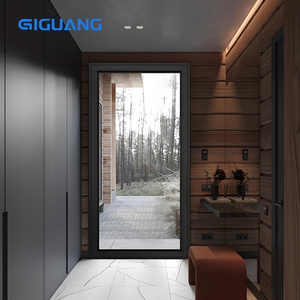 Foshan, puertas interiores de vidrio ahumado baratas, marco de aluminio blanco, puertas de baño, Interior de Hotel, puerta abatible doble francesa - Product Image 1