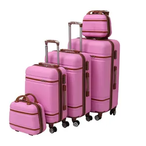 מזוודה ניידת שלושה תיקי מריצה, שני מארזי איפור. 5 מזוודות. תיק נסיעות עגלה. מזוודות יד
