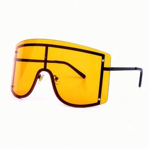 2020 Newest Arrivals UV400 Colorful Oversized Frame Rimless One Piece Lens <b>Sunglasses</b> for Women. - Product Image 2