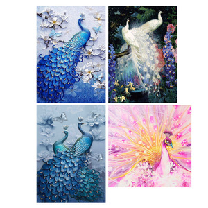 Peinture diamant avec numéros, kit de <span class=keywords><strong>broderie</strong></span> complet, motifs d'animaux, paon, 56 pièces, populaires <span class=keywords><strong>à</strong></span> faire soi-même - Product Image 1