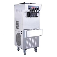 Machine à glace molle verticale de comptoir 3 saveurs, en acier inoxydable, économe en énergie, avec fonction de pré-refroidissement